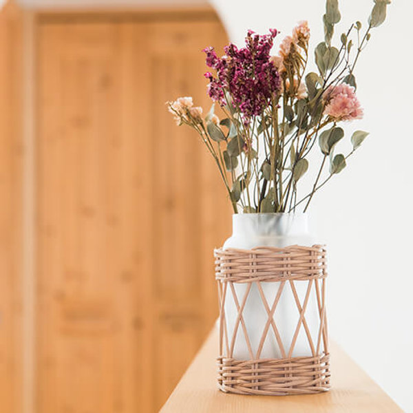 ラタン フロストガラス　フラワーベース　フロストベース の画像