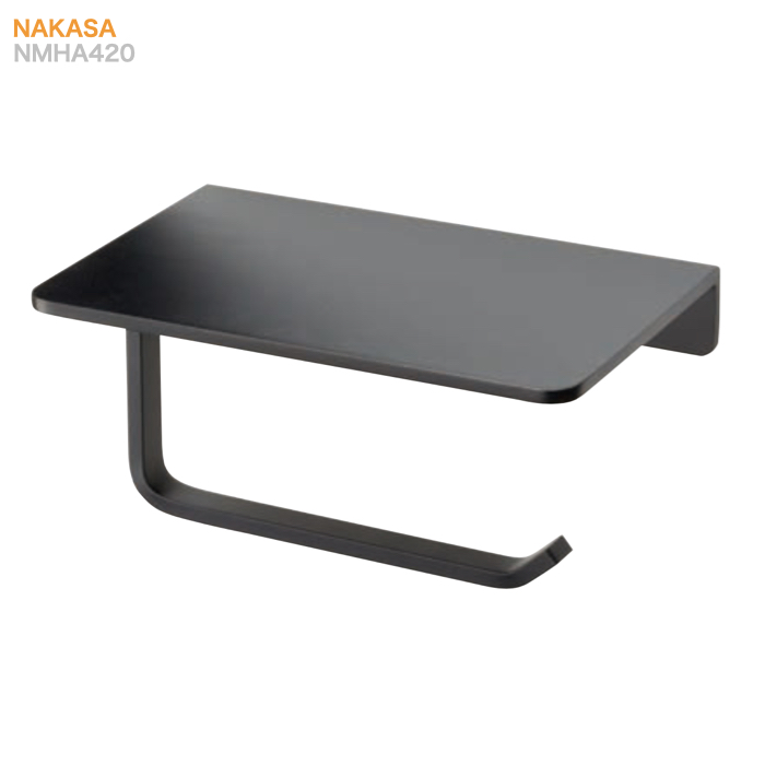 ペーパーホルダー　アルミ（マットブラック）トイレットペーパーホルダー の画像