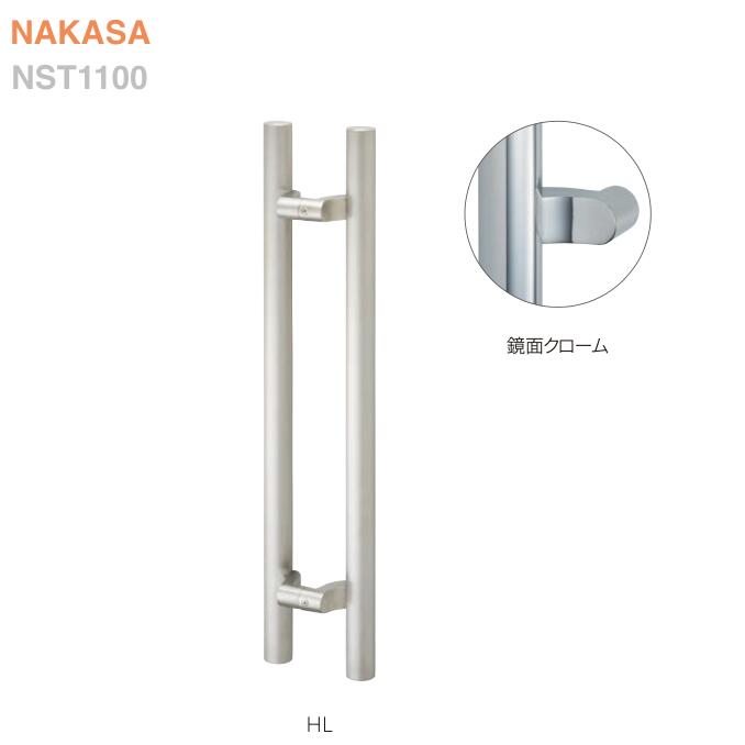 ステンレス製 丸棒ドアハンドル（T型） 鏡面クローム（両面用）の画像