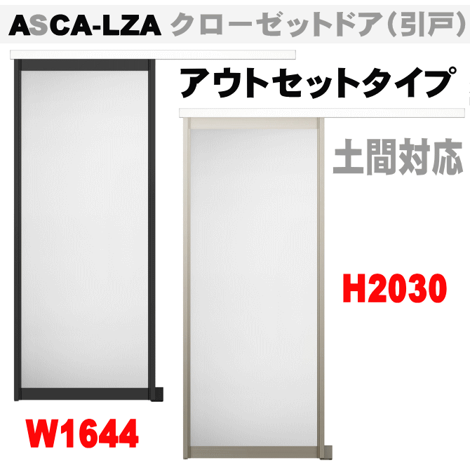 クローゼットドア 引戸 アウトセットタイプ アクリル系パネル ASCA-LZA ASCA-LZBの画像