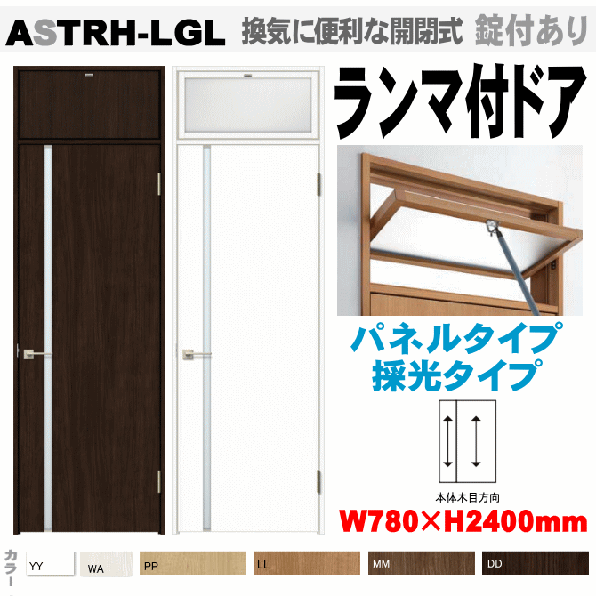 ランマ付ドア ガラス組込 ASTRH-LGL ラシッサ（クリエ）トステム　機能付室内ドア【ドアストッパー付あり・ハイドア・枠付ドア】リクシル