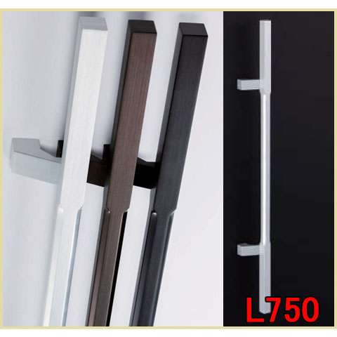 アルマイトブラック取手（両面用）【フラッシュドア・ガラスドア用バーハンドル】全長750mm　H193-137-750 C193-137-750 DH-178の画像