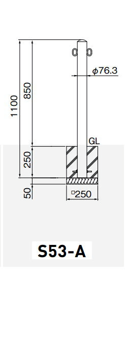 窓工房ナカサの帝金バリカー（車止め） ピラー型 商品詳細