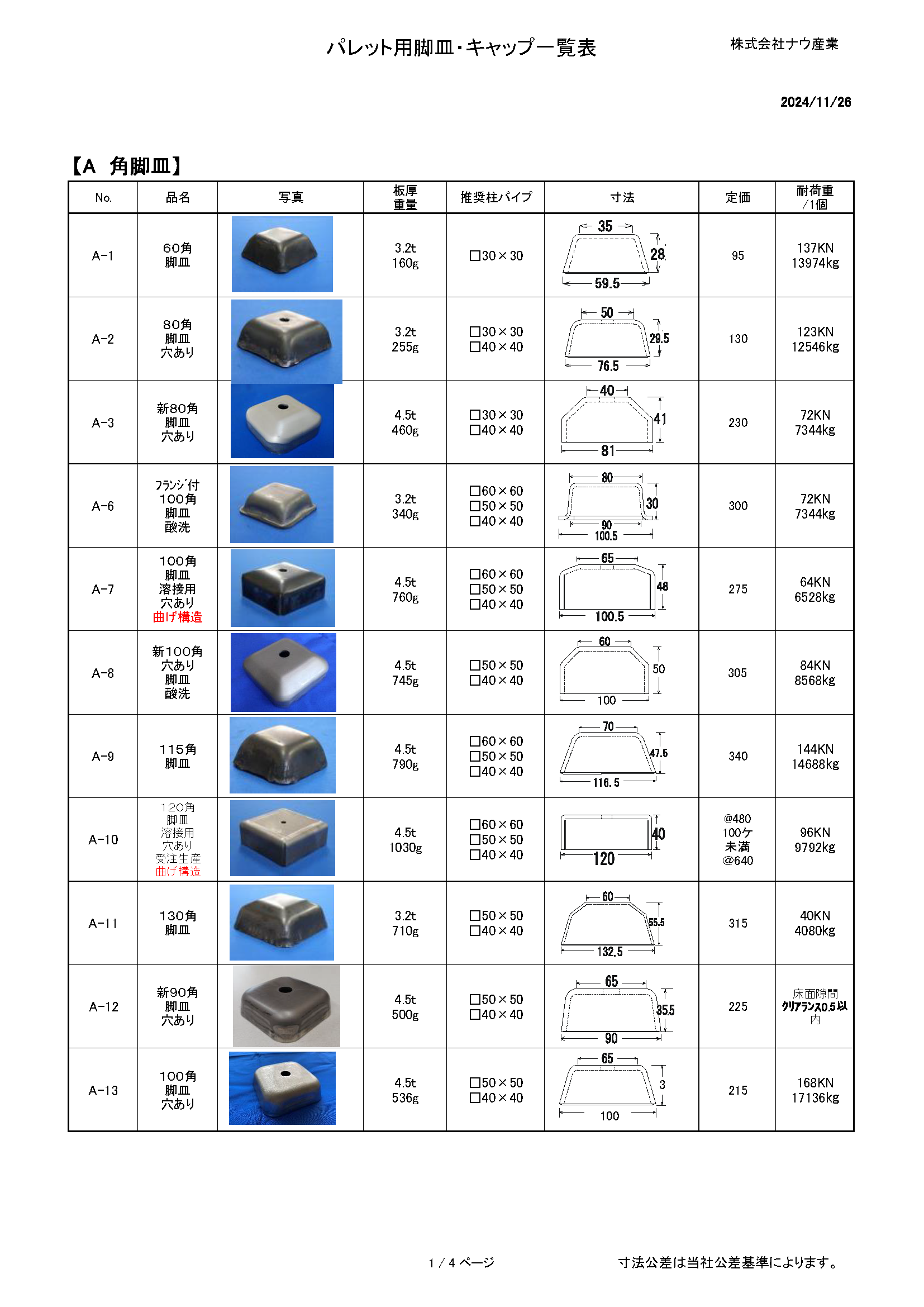 脚皿一覧