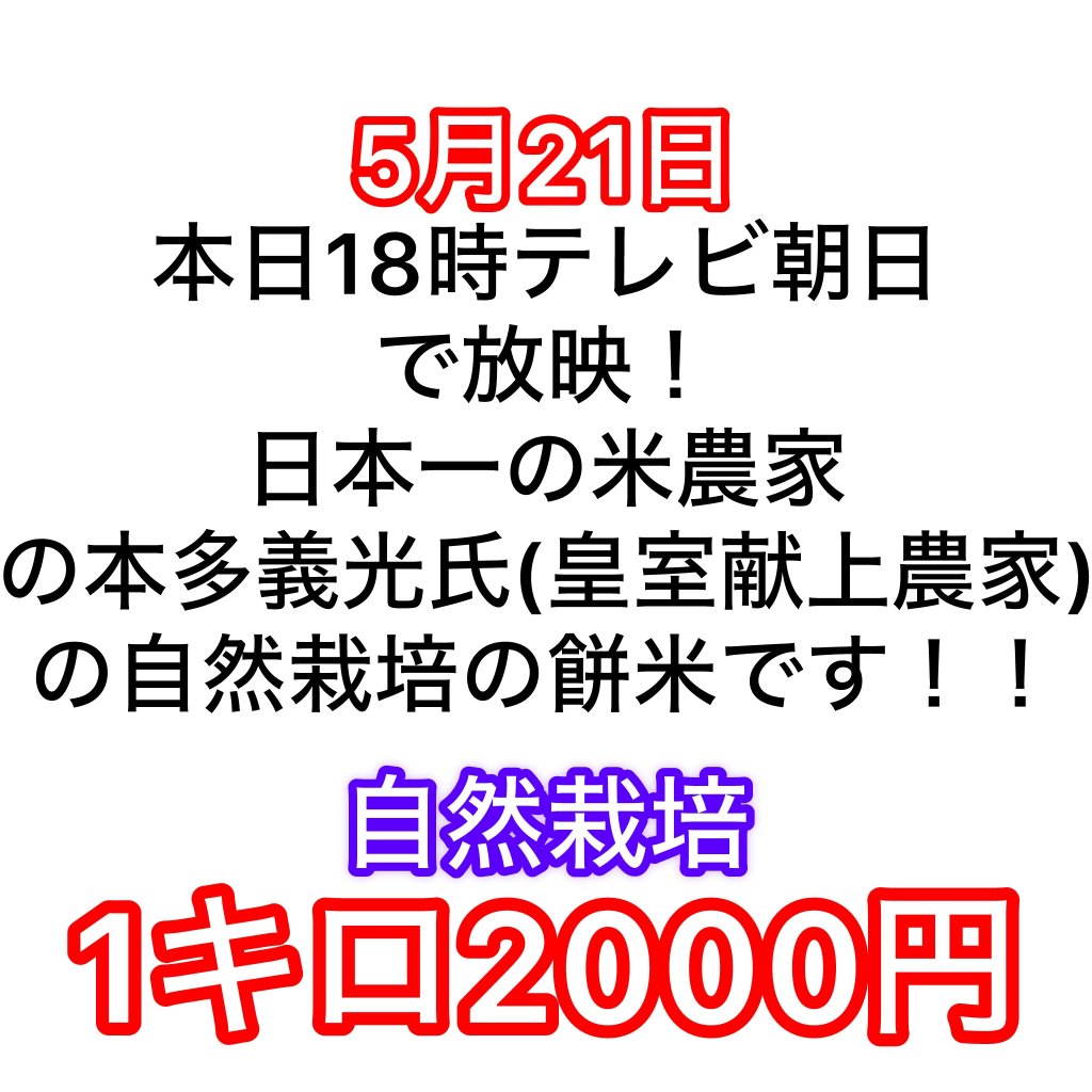 日本一有名な皇室献上米農家の自然栽培の【餅米】の画像