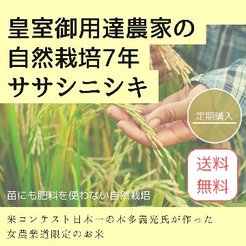 ※ご予約商品2025.9月頃発送予定　　【定期/送料無料】令和7年（新米）皇室御用達農家の自然栽培9年ササニシキの画像