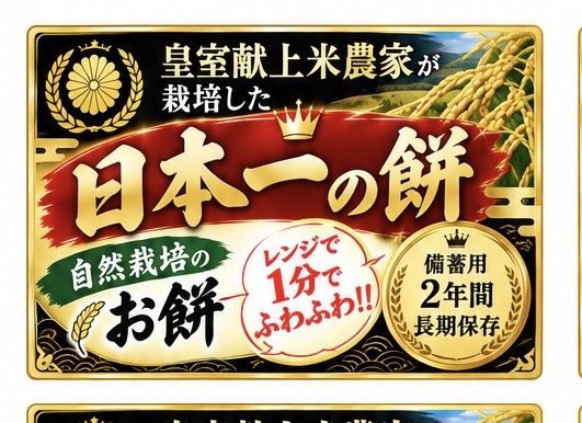 2年間保存　　自然栽培　餅　送料無料　個包装の画像