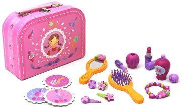 お誕生日プレゼントに！フランスおもちゃブランド「DJECOジェコ」マイヴァニティケース初めてのお化粧箱！知育玩具、木製おもちゃ、ごっこ遊び画像