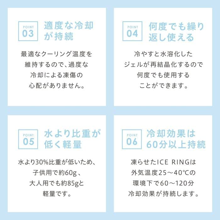 NEW!！大人気夏を乗り切るマストアイテム28℃以下で自然に凍結、屋外屋内どこでも繰り返し使える「ICERING_アイスリング」グラデーショングリーンSサイズの画像