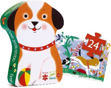 フランス発おもちゃブランド「DJECOジェコ」ジグソーパズル 女の子 パズル 3歳 犬・わんちゃんのパズル 知育玩具子供 紙製クリスマスプレゼント・お誕生日プレゼントに！画像