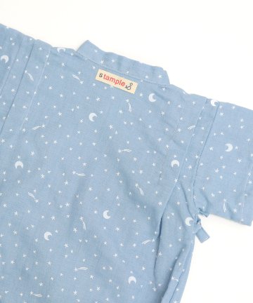 日本製ベビー服・ベビー用品ブランド「スタンプル」コットン100％着心地抜群甚平さん風ロンパース70サイズご出産祝い・ご出産準備に3色画像