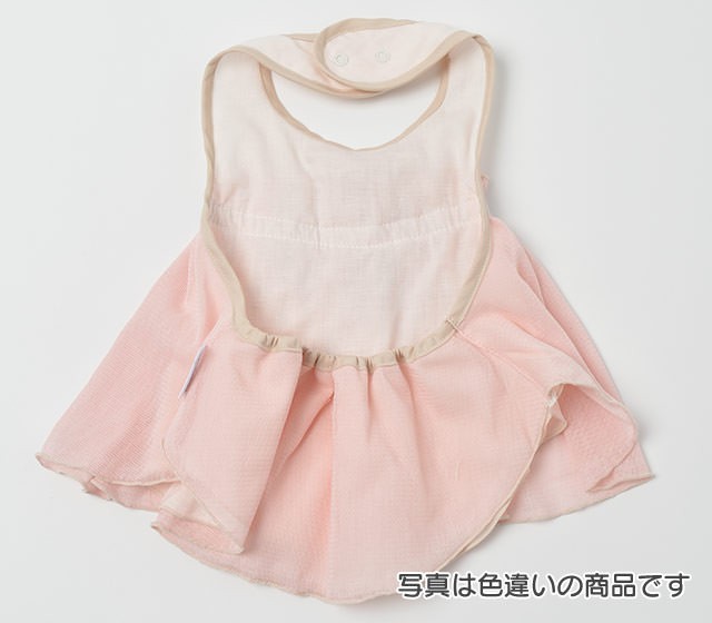 ご出産祝いにおすすめ！日本製ベビー服お洋服とスタイが合体した「ビブシィ」60-80サイズベビー服リボンチュールMadeinJapan（ピンク）画像