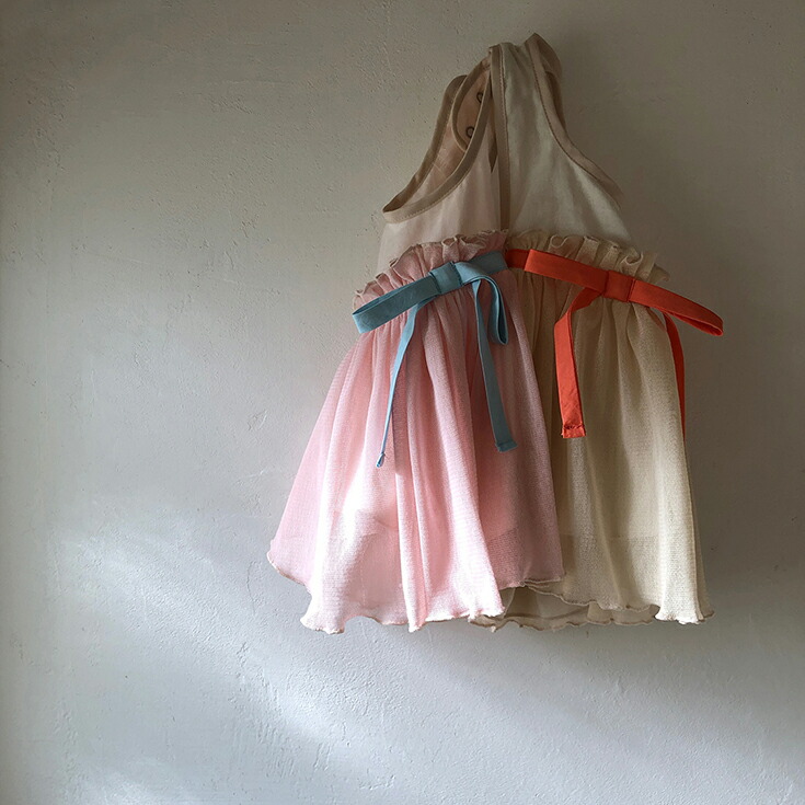 ご出産祝いにおすすめ！日本製ベビー服お洋服とスタイが合体した「ビブシィ」60-80サイズベビー服リボンチュールMadeinJapan（ピンク）画像