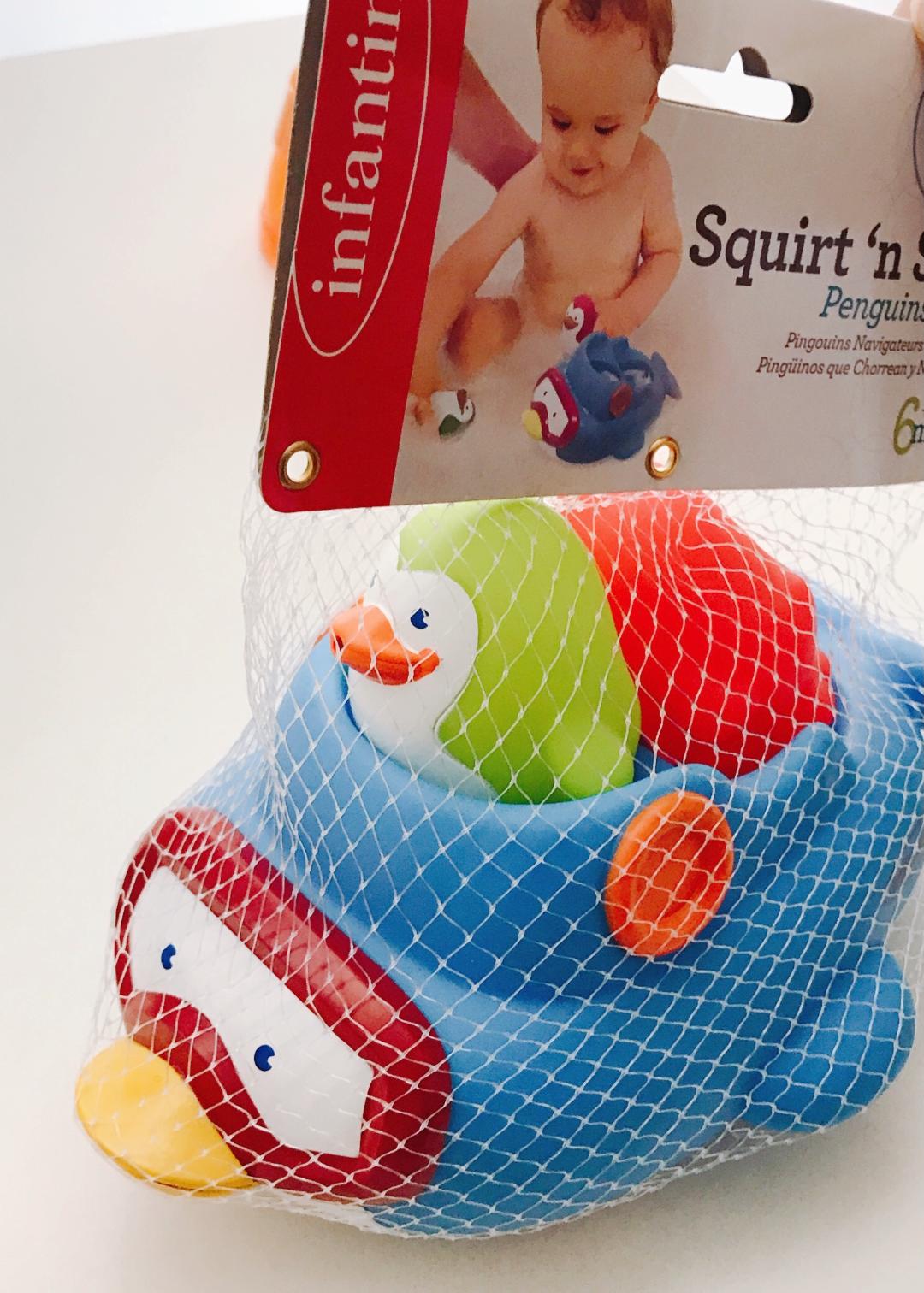 アメリカベビー用おもちゃブランドInfantino（インファンティーノ）水遊びおもちゃ　お風呂やおうちプールで！楽しめるペンギンおもちゃスクィートゥンセイルペンギン画像