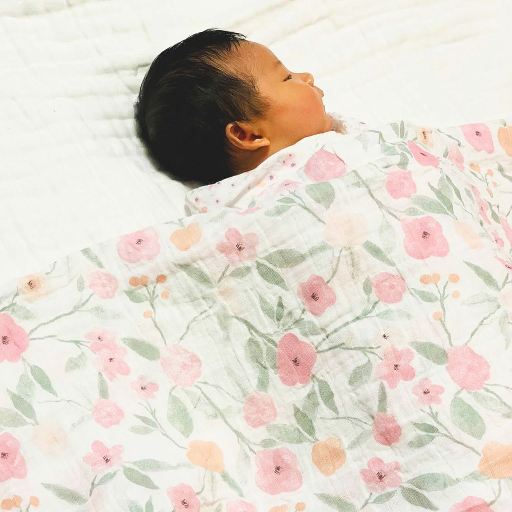 出産祝いに!アメリカベビー用品ブランド「エイデン＆アネイ」コットン100％大判ガーゼタオル120x120㎝スワドルおくるみ2枚セットma fleurの画像