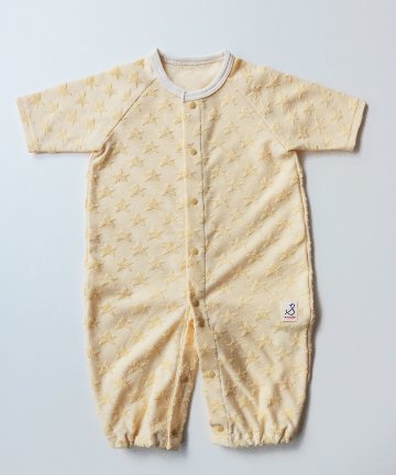 日本製ベビー用品・子供用品ブランド「スタンプル」赤ちゃん服・ベビー服2ウェイオールご出産祝い・ご出産準備に！xxs50-60㎝ブルー/イエロー画像