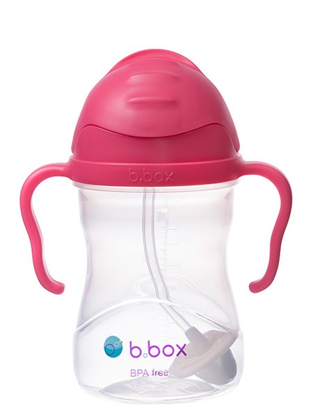 オーストラリア発ベビー用品ブランド「b.boxビーボックス」シッピーカップおもり付きストローボトル　ご出産祝いにも！ラズベリーピンク画像