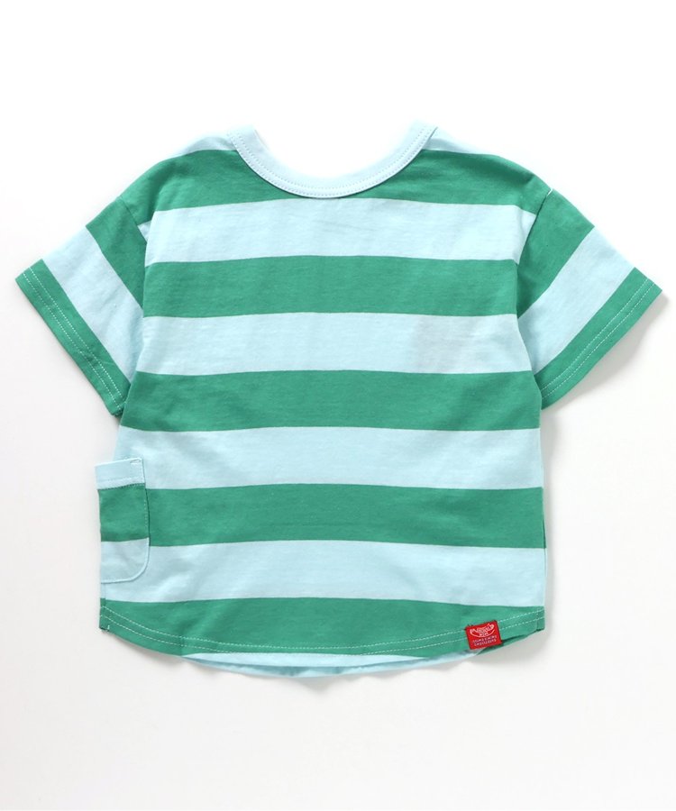 前後ろどちらでもOK！『DAISUKI Tシャツ』前後ろに正解がないDAISUKI Tシャツが半袖の夏仕様に☆ボーダーTシャツポケット付き80サイズ、90サイズ、100サイズ、110サイズの画像