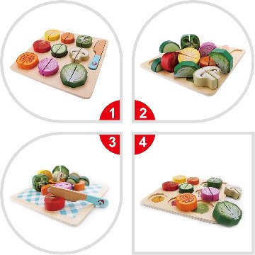 ラッピング無料！知育玩具 パズル 木 カッティング ベジタブルおままごとおもちゃブランド「クラシックワールド」1歳半 2歳お誕生日プレゼントにも！の画像