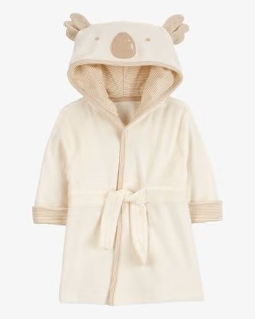 ご出産祝いにおすすめ！アメリカベビー服・子ども服ブランド「カーターズ」赤ちゃん用バスローブベビー用ローブ（コアラ／アイボリー）表示サイズ0-9ヵ月の画像