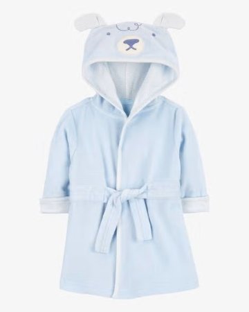 ご出産祝いにおすすめ！アメリカベビー服・子ども服ブランド「カーターズ」赤ちゃん用バスローブベビー用ローブ（くまさん／ブルー）表示サイズ0-9ヵ月の画像