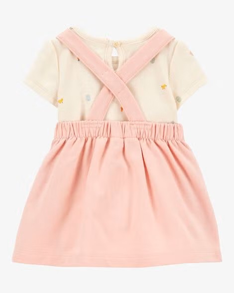 アメリカ子供服ブランド「カーターズ」女の子服2点セットジャンパースカートうさぎアプリケ付＋うさぎプリントボディスーツお誕生日プレゼントに！24M＝90サイズの画像