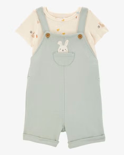 アメリカ子供服ブランド「カーターズ」女の子服2点セットオーバーオール＆Ｔシャツセットお誕生日プレゼントに！18Ｍ=85サイズ　24M＝90サイズの画像