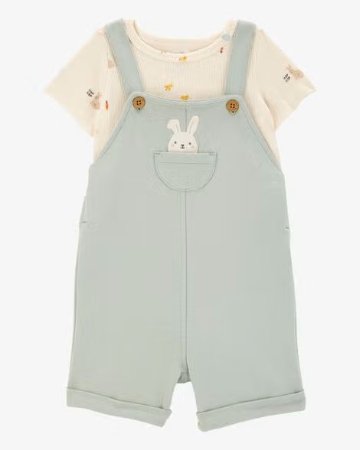 アメリカ子供服ブランド「カーターズ」女の子服2点セットオーバーオール＆Ｔシャツセットお誕生日プレゼントに！18Ｍ=85サイズ　24M＝90サイズの画像