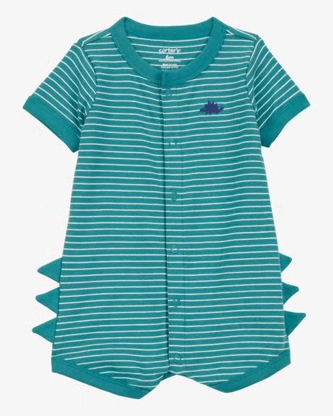 夏のお出かけ着に！アメリカベビー服・子ども服ブランド「カーターズ」赤ちゃん服恐竜ショートオール6M～7.5㎏と9M～9.3㎏ご出産祝いにも！の画像