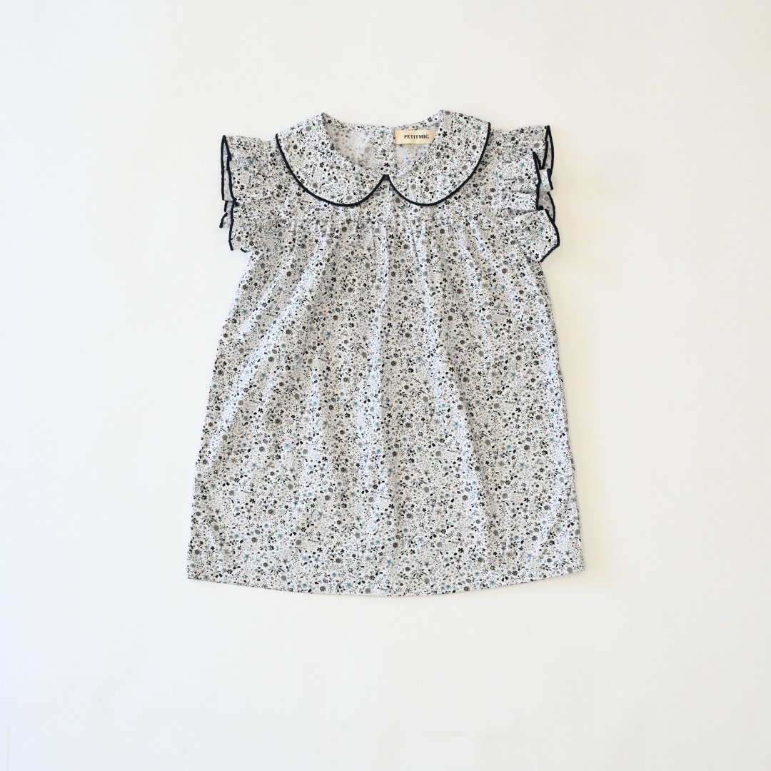子供服ブランド「プチミグ」の夏の子供服日本発子供服ブランド「プチミグ」夏の小花柄ワンピース3サイズ80サイズ、90サイズ、100サイズの画像