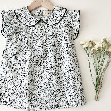 子供服ブランド「プチミグ」の夏の子供服日本発子供服ブランド「プチミグ」夏の小花柄ワンピース3サイズ80サイズ、90サイズ、100サイズの画像