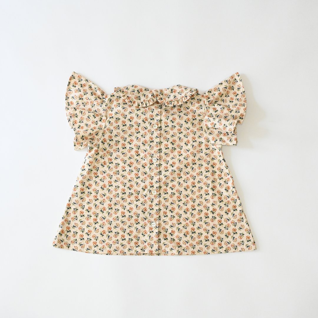 子供服ブランド「プチミグ」の夏の子供服日本発子供服ブランド「プチミグ」お花柄ブラウス90から120サイズまでお誕生日プレゼントに！の画像
