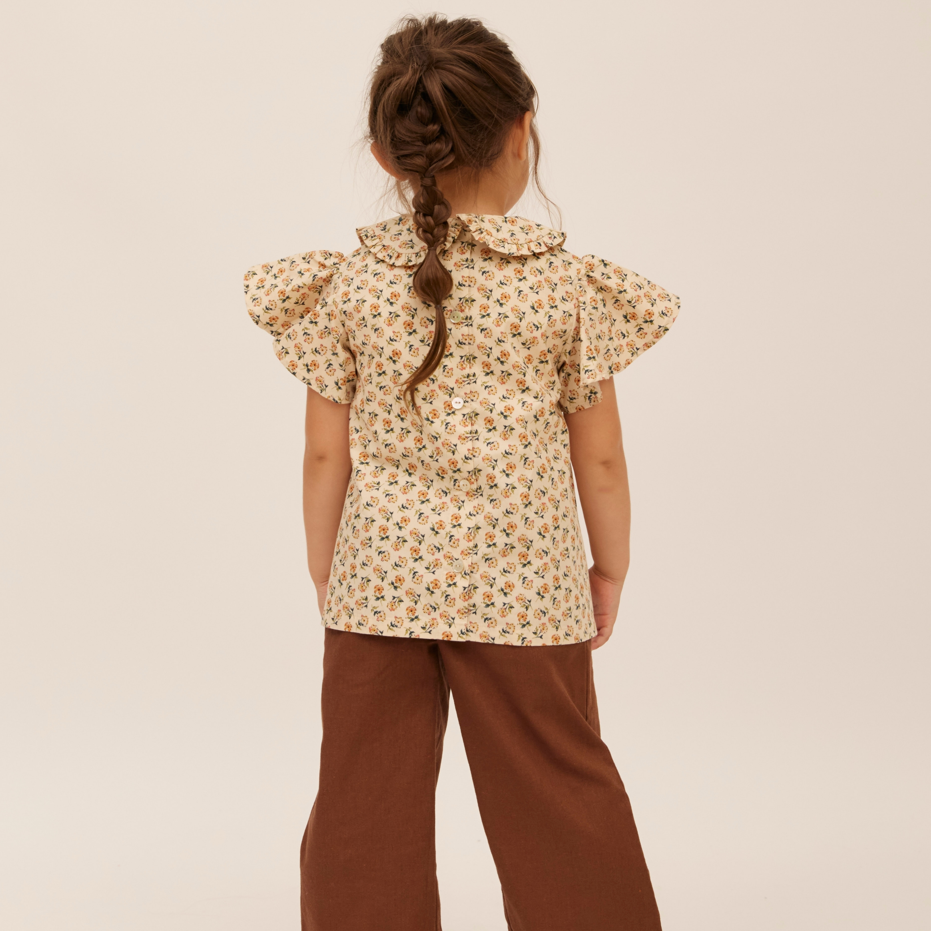 子供服ブランド「プチミグ」の夏の子供服日本発子供服ブランド「プチミグ」お花柄ブラウス90から120サイズまでお誕生日プレゼントに！の画像