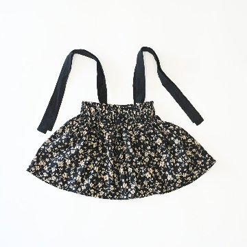 子供服ブランド「プチミグ」の夏の子供服日本発子供服ブランド「プチミグ」ノースリーブトップスキャミソール小花柄シックなブラック90サイズと100サイズの画像
