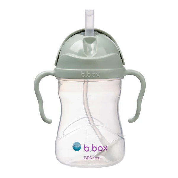 対象月齢３ヵ月～「b.boxビーボックス」ステップアップマグセットくすみカラーご出産祝いにおすすめ！哺乳瓶からコップ飲みの練習まで成長にあわせて使えます!おすすめギフトセット（セージGreen）の画像