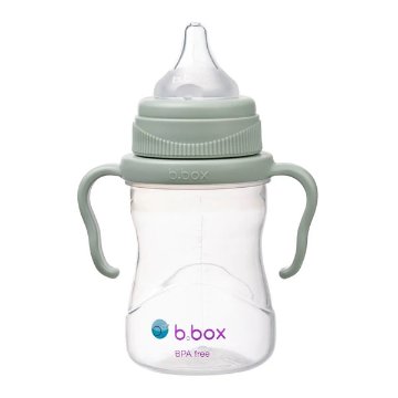 対象月齢３ヵ月～「b.boxビーボックス」ステップアップマグセットくすみカラーご出産祝いにおすすめ！哺乳瓶からコップ飲みの練習まで成長にあわせて使えます!おすすめギフトセット（セージGreen）の画像
