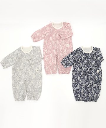 日本製ベビー服ブランド「スタンプル」北欧風フォレストジャガード綿コットン100％着心地抜群ベビー服2ウェイオールご出産祝い・ご出産準備に！50-70㎝（３色）MadeinJapanの画像