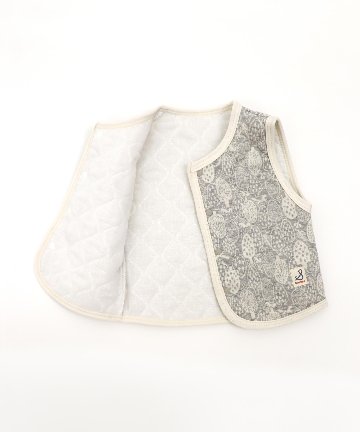日本製ベビー服ブランド「スタンプル」北欧風フォレストジャガード綿コットン100％中綿キルト加工☆着心地抜群ベビー用ベストご出産祝い・ご出産準備に！60-80㎝（3色）MadeinJapanの画像