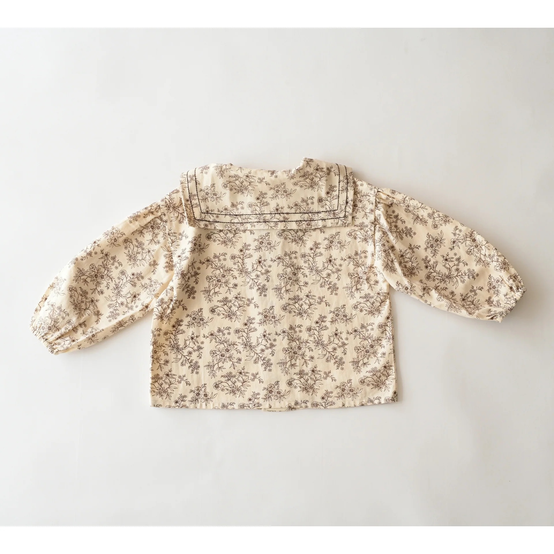 「PetitMigプチミグ」秋の新作子供服セーラーカラー花柄ダブルボタンブラウス・お誕生日プレゼント・クリスマスプレゼントに！80サイズ、90サイズ、100サイズ、110サイズの画像