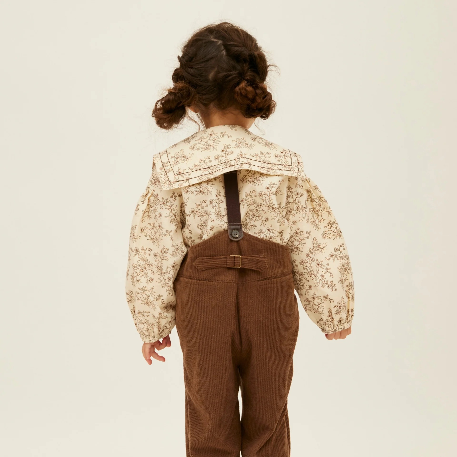 「PetitMigプチミグ」秋の新作子供服セーラーカラー花柄ダブルボタンブラウス・お誕生日プレゼント・クリスマスプレゼントに！80サイズ、90サイズ、100サイズ、110サイズの画像