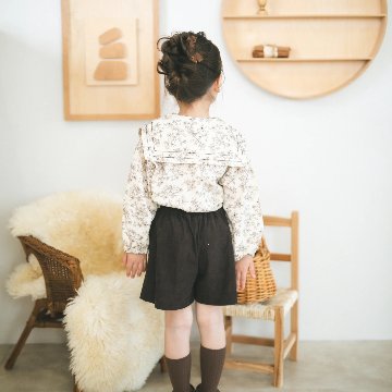 「PetitMigプチミグ」秋の新作子供服セーラーカラー花柄ダブルボタンブラウス・お誕生日プレゼント・クリスマスプレゼントに！80サイズ、90サイズ、100サイズ、110サイズの画像