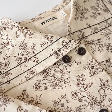 「PetitMigプチミグ」秋の新作子供服セーラーカラー花柄ダブルボタンブラウス・お誕生日プレゼント・クリスマスプレゼントに！80サイズ、90サイズ、100サイズ、110サイズの画像