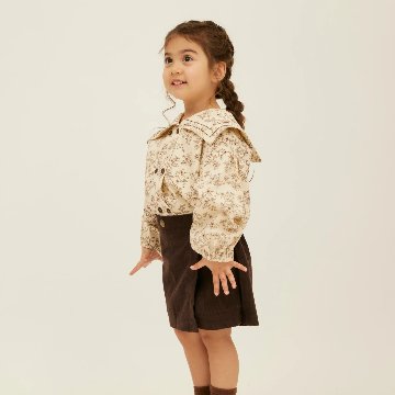 「PetitMigプチミグ」秋の新作子供服セーラーカラー花柄ダブルボタンブラウス・お誕生日プレゼント・クリスマスプレゼントに！80サイズ、90サイズ、100サイズ、110サイズの画像