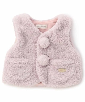 Ampersand(アンパサンド)の胴着・ベスト「ボアベスト」は、小さなお子様への贈り物や出産祝いにも最適。カジュアルスタイルが好みなママやパパ、ベビーにおすすめ♪ラベンダー・サイズ70の画像