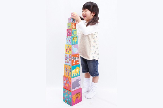 出産祝い・お誕生日プレゼントに！フランスベビー知育玩具ブランド「ジェコ」10フォレストブロックス長ーく遊べる赤ちゃん＆子供用おもちゃの画像