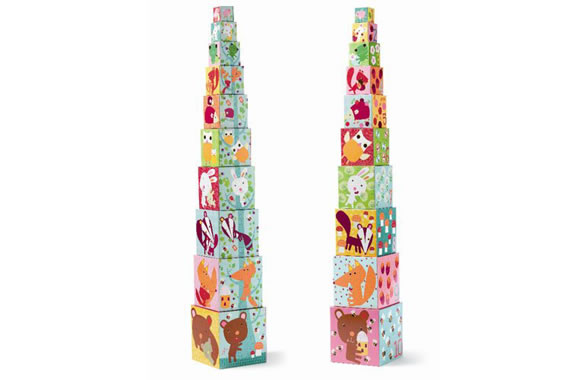 出産祝い・お誕生日プレゼントに！フランスベビー知育玩具ブランド「ジェコ」10フォレストブロックス長ーく遊べる赤ちゃん＆子供用おもちゃの画像