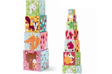 出産祝い・お誕生日プレゼントに！フランスベビー知育玩具ブランド「ジェコ」10フォレストブロックス長ーく遊べる赤ちゃん＆子供用おもちゃの画像