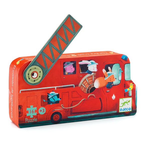 フランスおもちゃブランド「ジェコ」ジグソーパズル”ファイヤートラック” 知育玩具子供 紙製クリスマスプレゼント・お誕生日プレゼントに！の画像