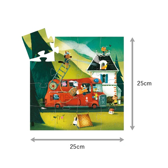 フランスおもちゃブランド「ジェコ」ジグソーパズル”ファイヤートラック” 知育玩具子供 紙製クリスマスプレゼント・お誕生日プレゼントに！の画像