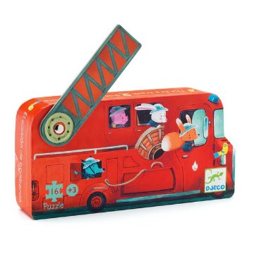 フランスおもちゃブランド「ジェコ」ジグソーパズル”ファイヤートラック” 知育玩具子供 紙製クリスマスプレゼント・お誕生日プレゼントに！の画像